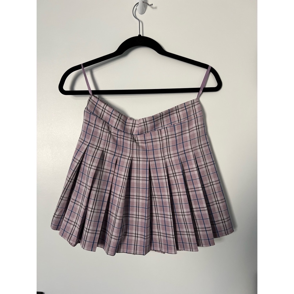 Cotton Candy LA Plaid Pleated Skirt - M